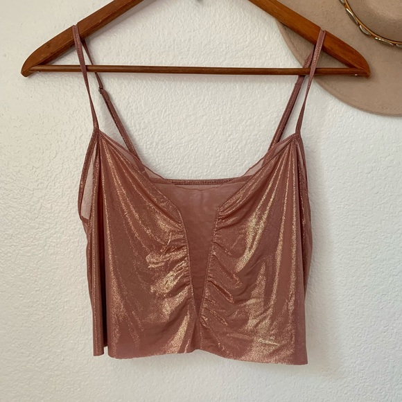 Victoria's Secret Tops - • [Victoria’s Secret] Metallic Crop Top •